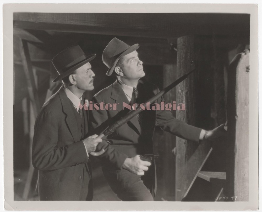 Vintage Photo 1938 Boris Karloff with gun Grant Withers Mr. Wong Detective