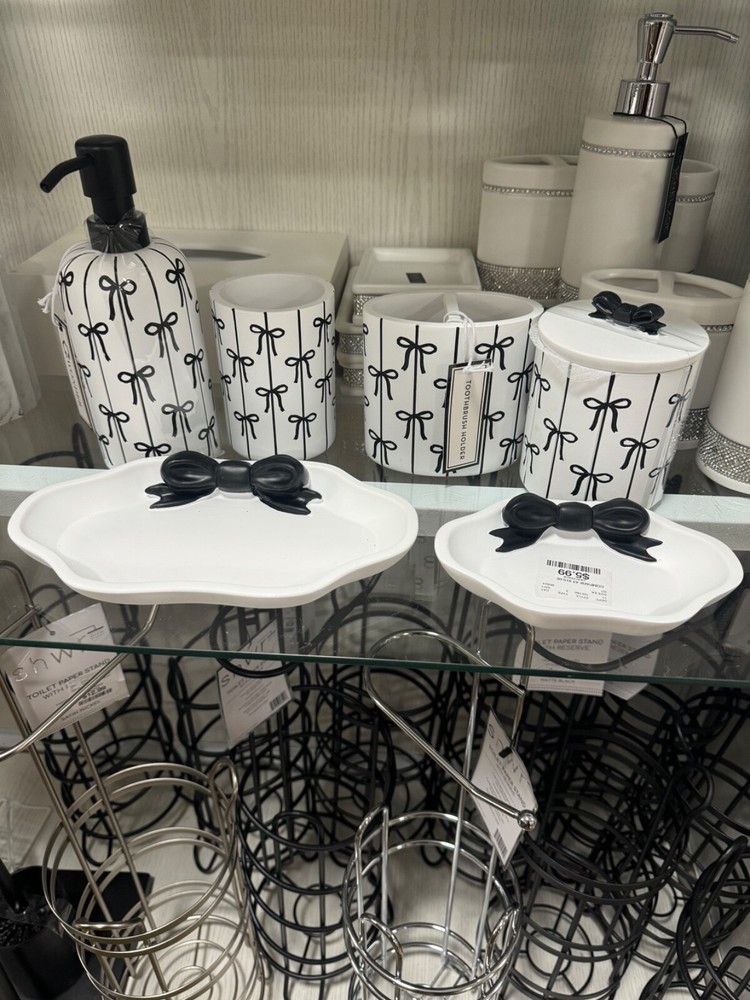 black bow bathroom accessories