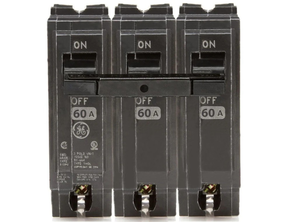 GE THQL32060A 60 Amp Circuit Breaker Plug-In 60 Amp, 3 Pole , 240 Volt  *1 UNIT