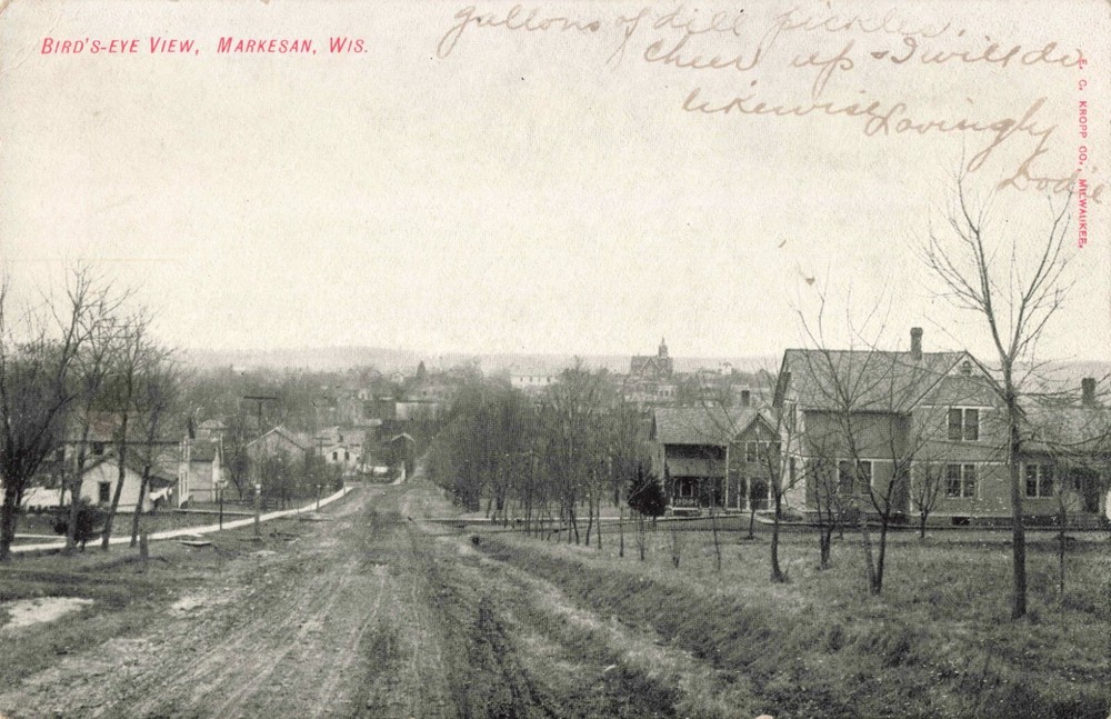 Birdseye View of Markesan Wisconsin WI c1910 Postcard