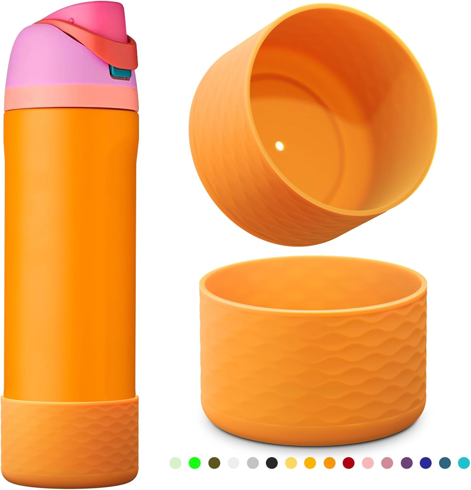 2 PCS Silicone Water Bottle Boot for Owala, Anti-Slip Protective Sleeve for Free