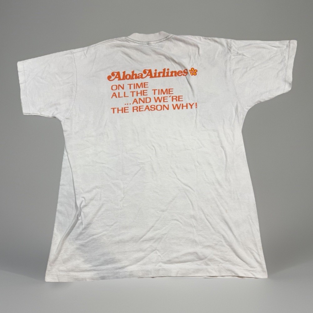 80’s Aloha Airlines Hawai’i Ramp Crew Uniform Shirt Hawaiian T Shirt Size XL