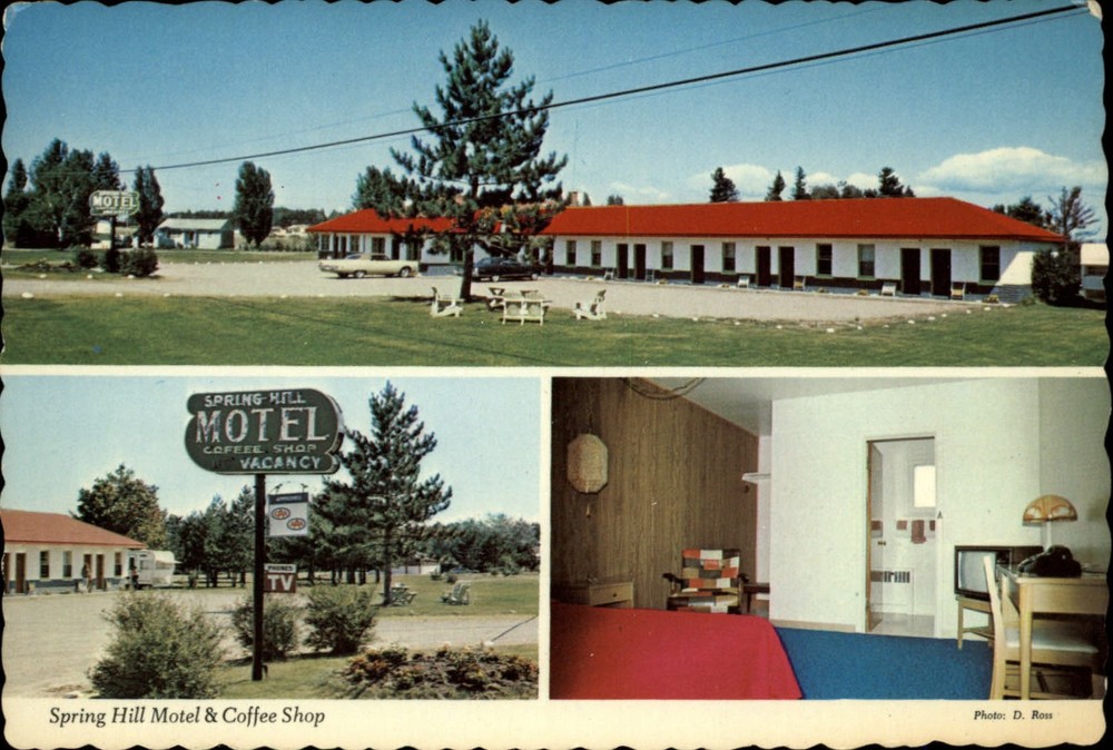 Spring Hill Motel Coffee Shop Ontario Canada multiview ~ postcard sku099