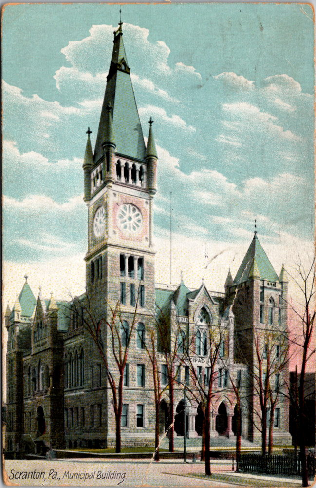 Scranton Pennsylvania Municipal Building Vintage Postcard