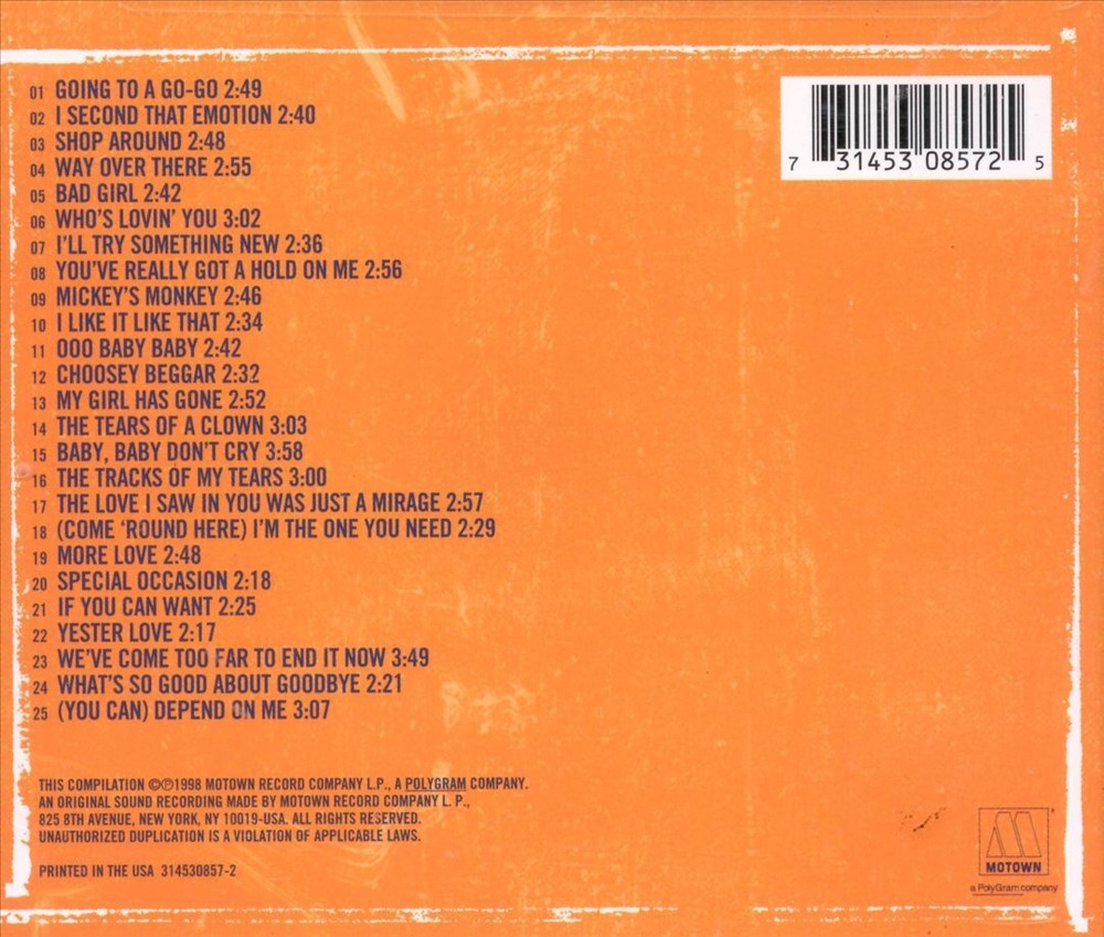 Smokey Robinson & The Miracles Ultimate Collection 1998 New CD