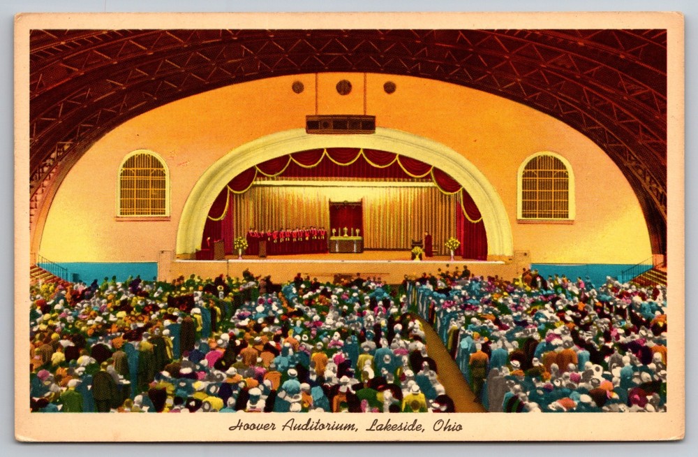 Interior View of Hoover Auditorium -Lakeside, Ohio Postcard H