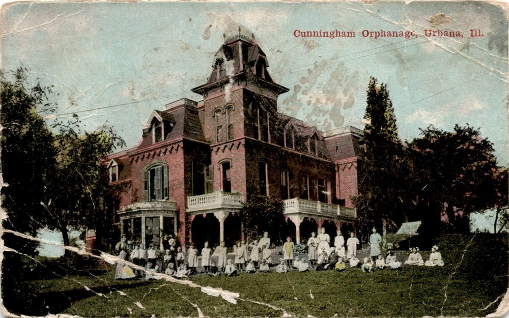 Cunningham Orphanage, Urbana, Ill, Urbana Drug Co, Helbochester Postcard