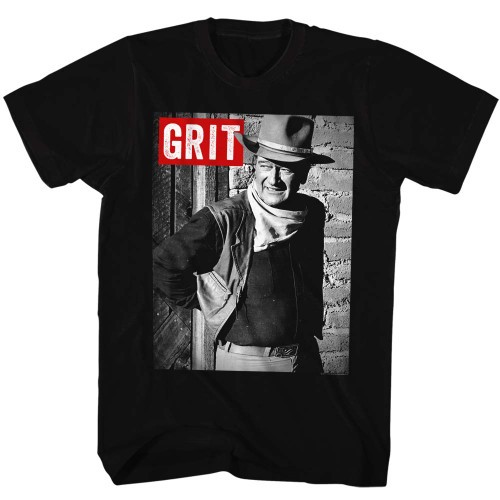 John Wayne Grit Black Adult T-Shirt