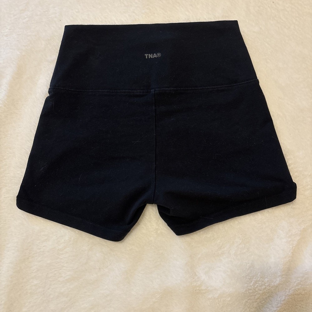 TNA TnAction BLACK High Waisted Biker Athletic Shorts Size SMALL