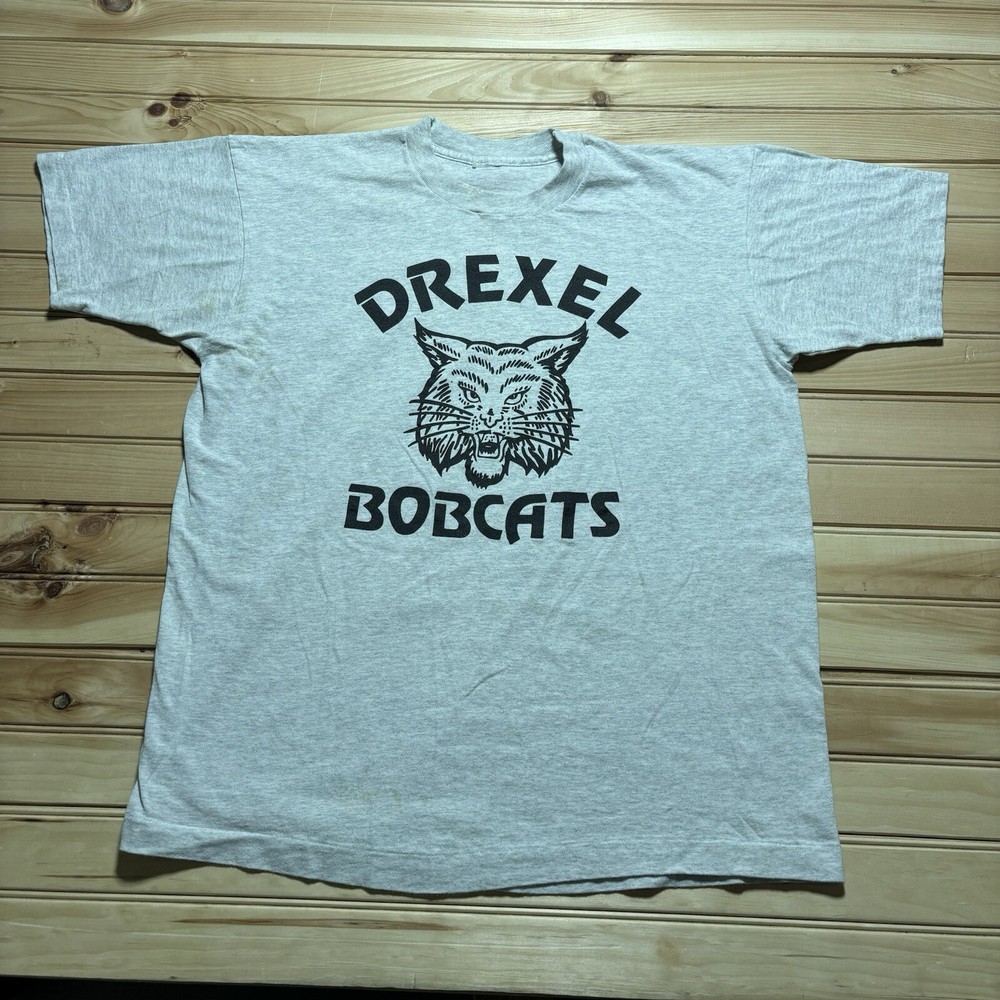 Vintage 90s University of Drexel Bobcats College Single Stitch Shirt Size XL