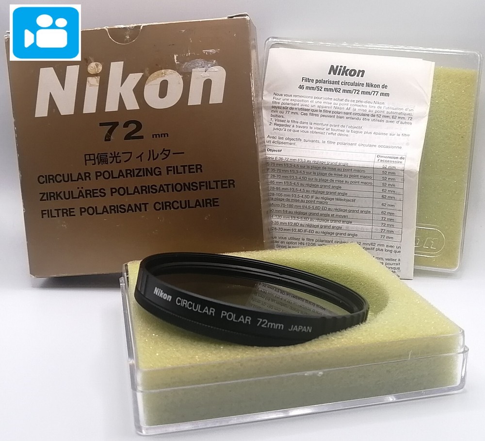 🎦VIDEO👀✨Unused✨ Nikon 72mm Circular Polarizing Filter Screw In From JAPAN