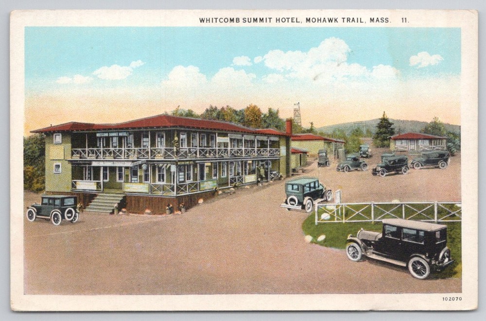 Vintage Whitcomb Summit Hotel Mohawk Trail MA Linen Postcard C. T. American Art
