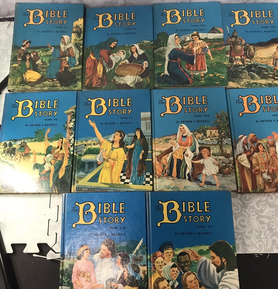 The Bible Story by Arthur S Maxwell, Volume 1-10 Complete Set 1953-57 Vintage