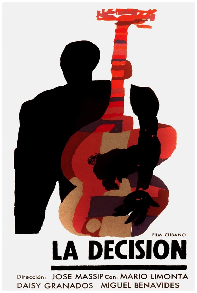 4343.La decision.man with red guitar.Movie.POSTER.Decoration.Fine Graphic Art