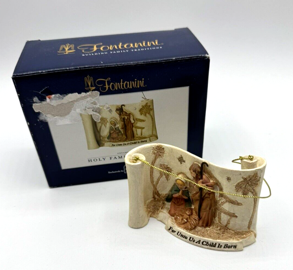 Fontanini 2011 Holy Family Scroll Nativity Christmas Ornament Roman Inc. #56336