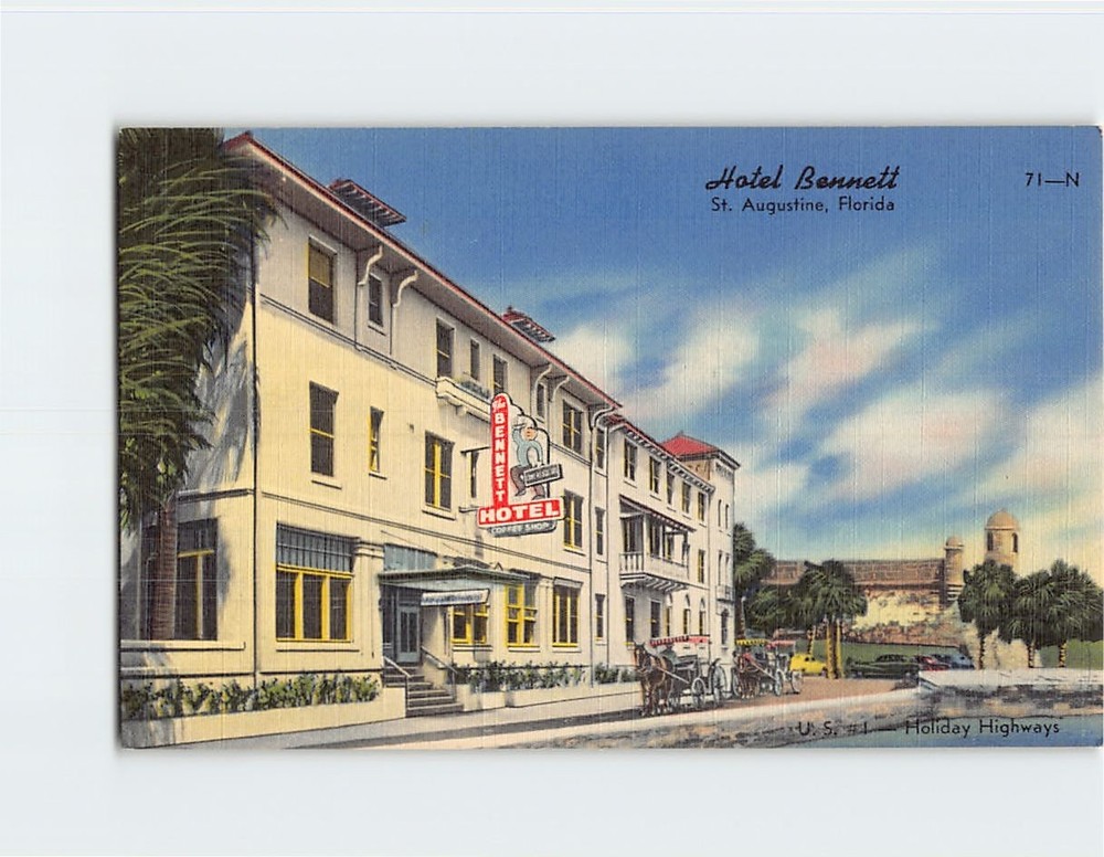 Postcard Hotel Bennett By-The-Sea Saint St. Augustine Florida USA North America