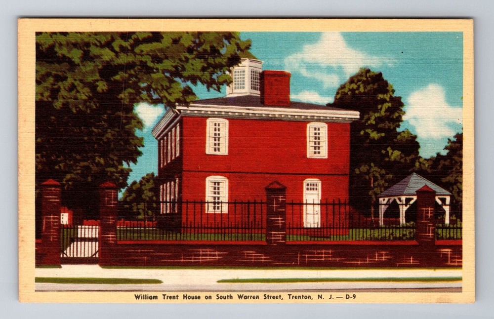 Trenton NJ-New Jersey, William Trent House, Vintage Souvenir Postcard