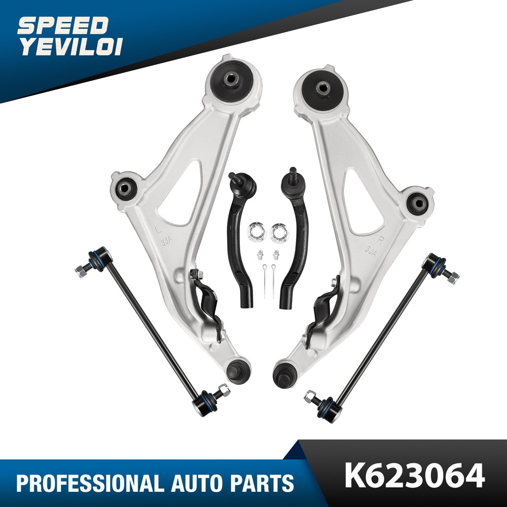 6x Front Lower Control Arms Sway Bars Tie Rods for 13-19 Nissan Pathfinder QX60