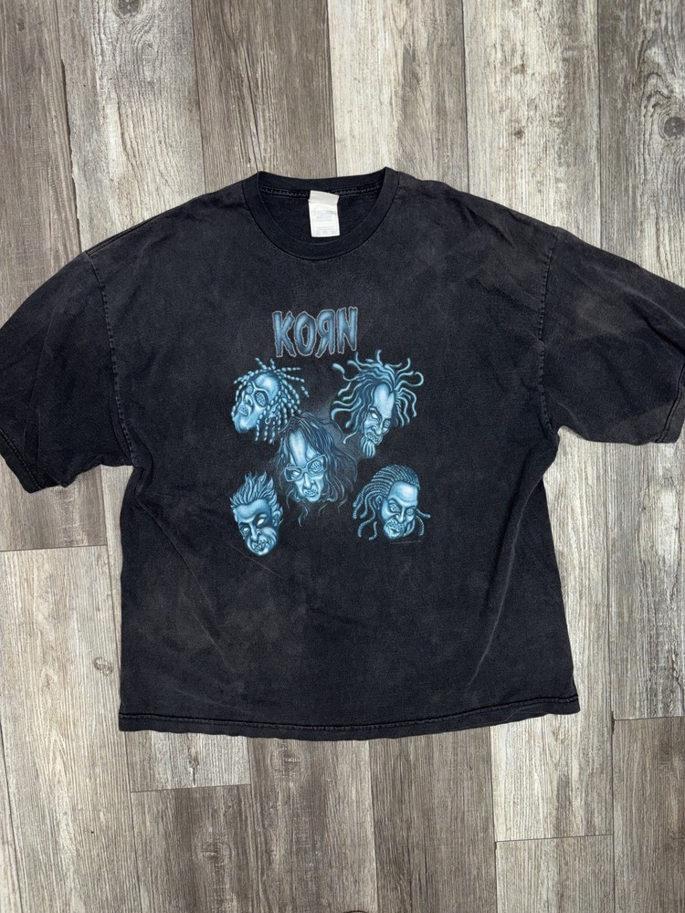 Vintage 2002 Men’s Korn Band T-Shirt Size 3XL Black Nu Metal Rock Concert Tee