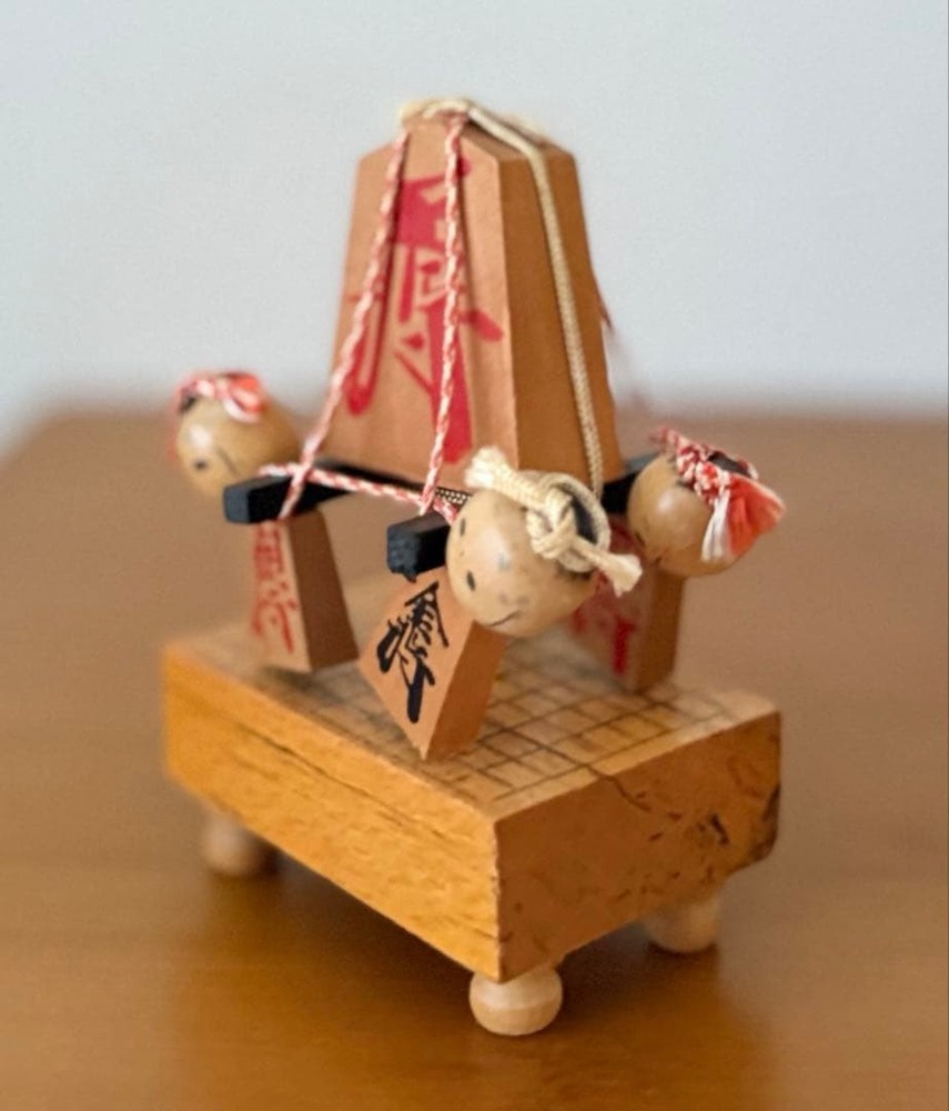 Shogi Omikoshi Piece Lucky Ornament 11.5cm Figurine Vintage Japan