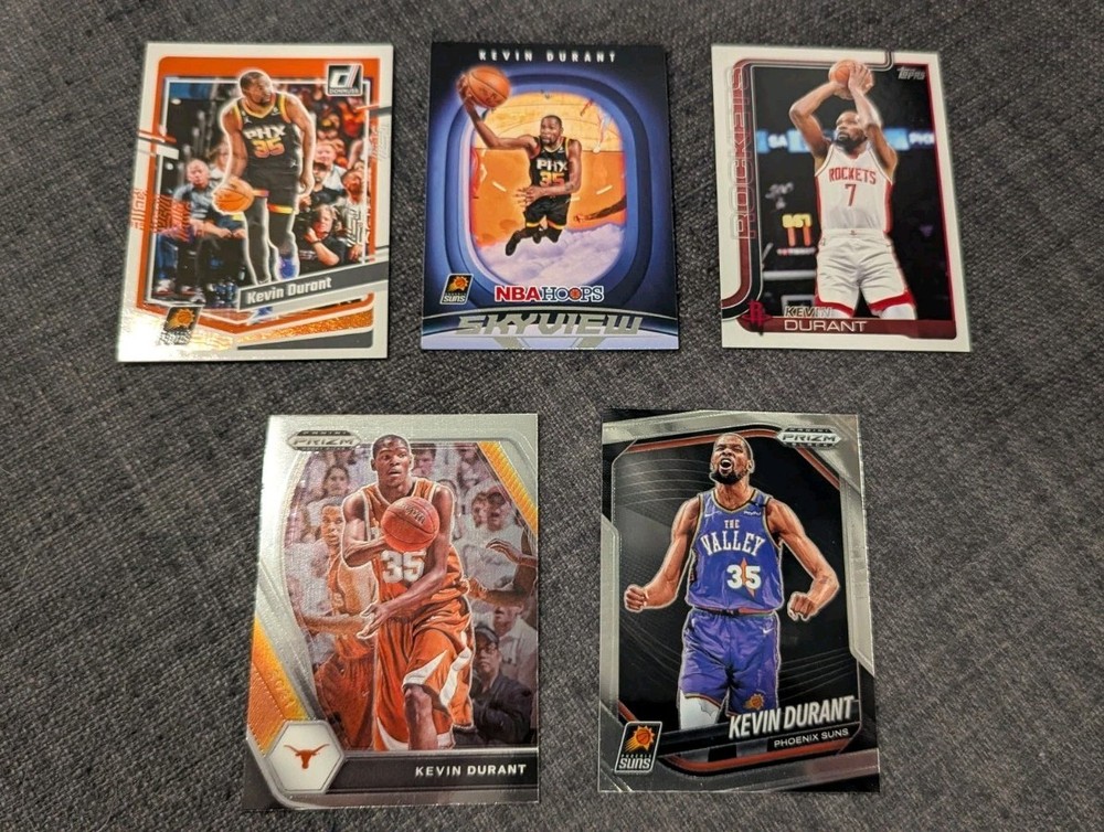 Kevin Durant 5 Card Lot Prizm Black Topps Rockets Suns Texas Hoops