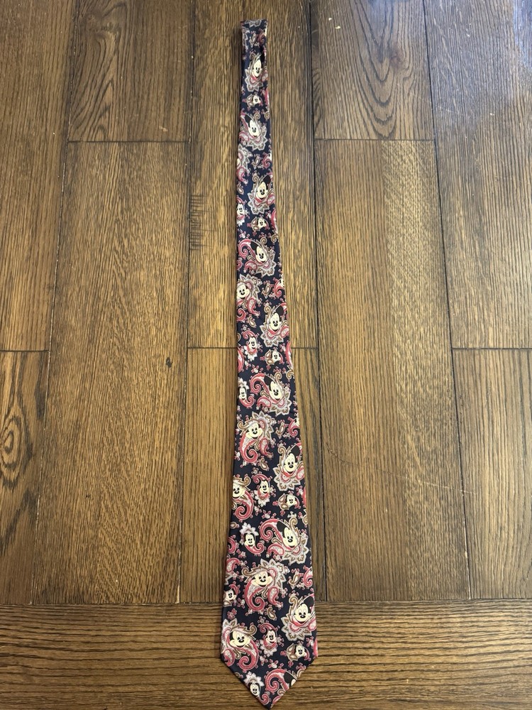 Disney Mickey & Co Balancine Inc. Mickey Mouse Paisley Silk Tie Vintage Men's
