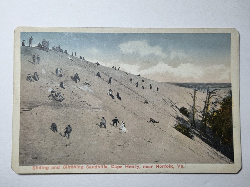 1910s SLIDING & CLIMBING SANDHILLS, CAPE HENRY NEAR NORFOLK, VA