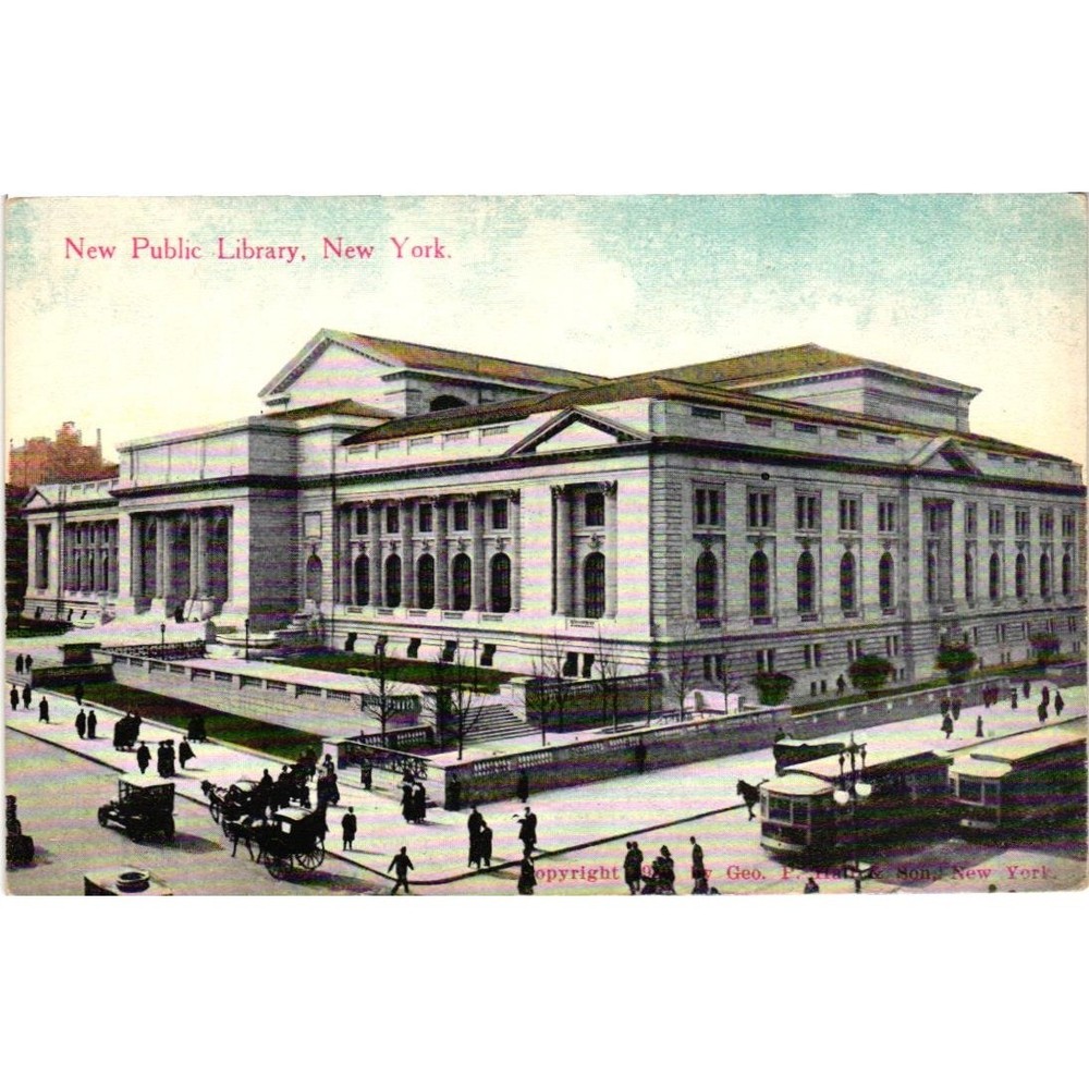 New Public Library, New York City – Vintage Postcard c early 1900s