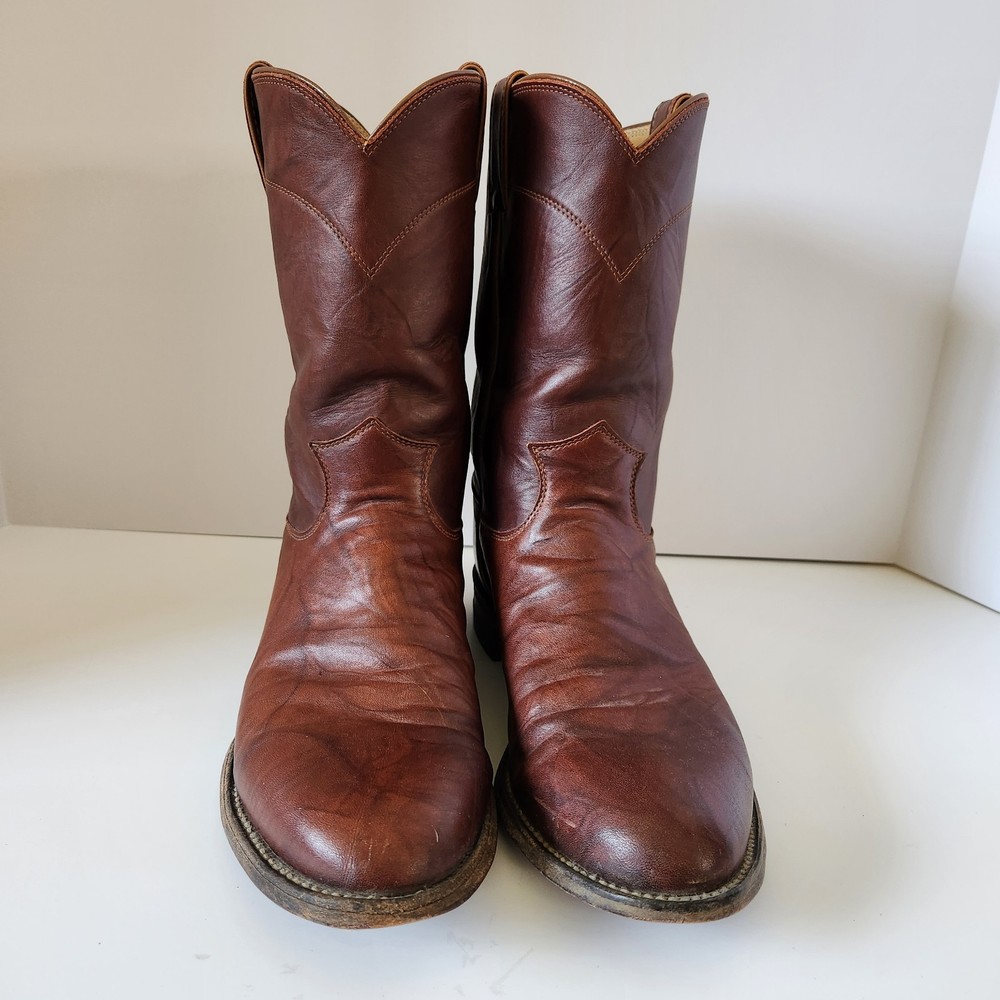 Justin Men's Classics Deerlite Roper Western Boots in Chestnut - Size 9.5D 3163