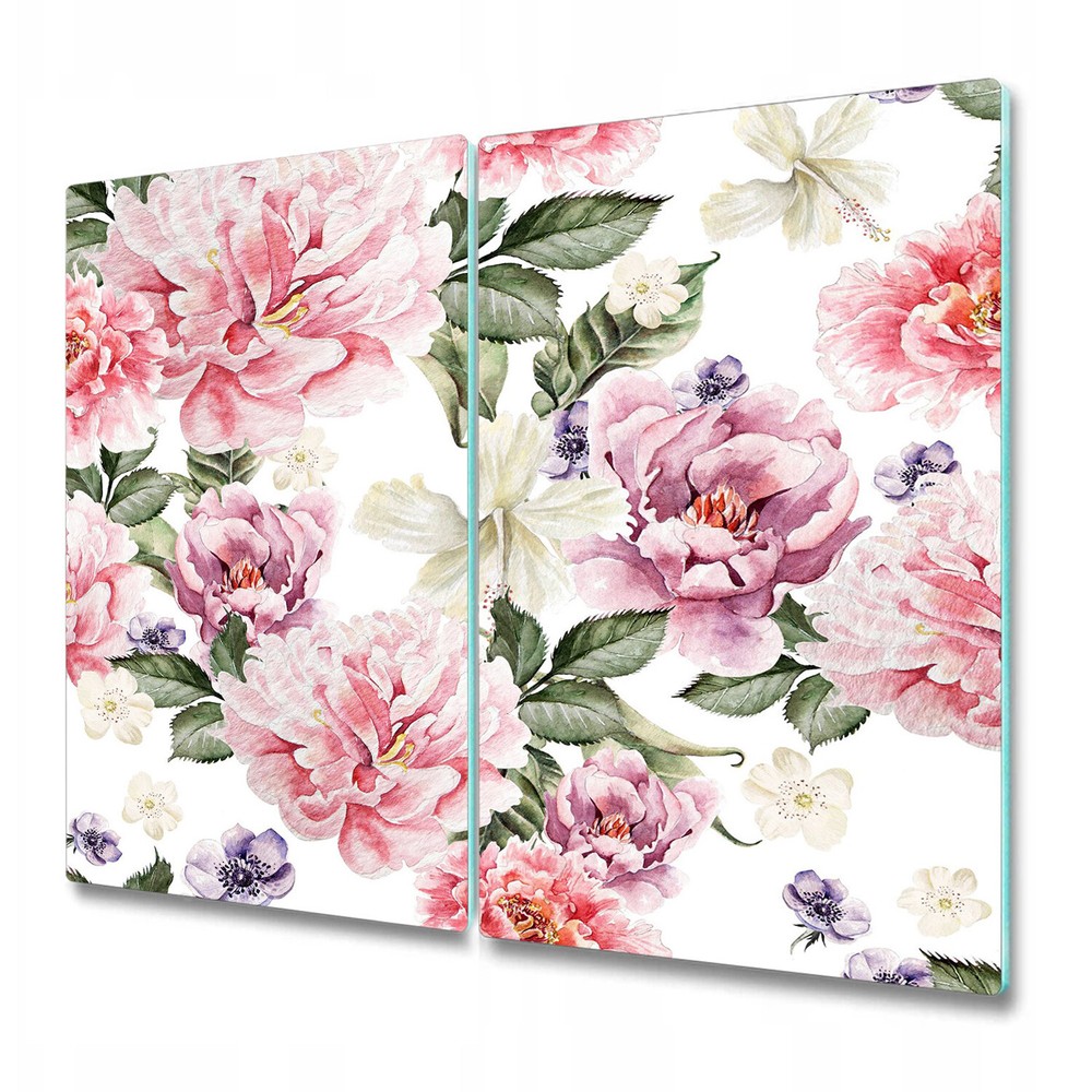 Glass Chopping Board Utensil Anemone Flower Lovely Design Romantic Art 2x30x52