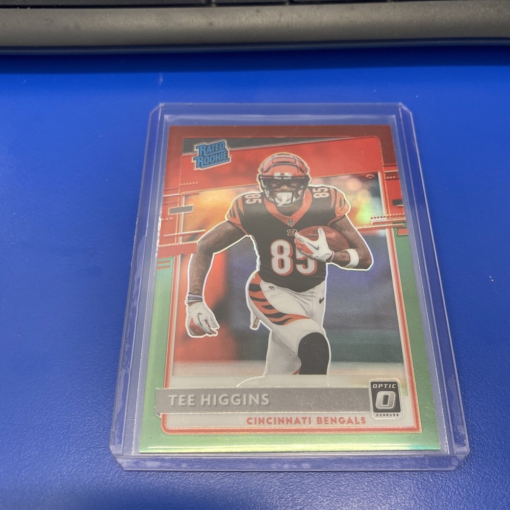 2020 Panini Donruss- Rated Rookie Optic Red & Green Prizm #P-310 Tee Higgins RC