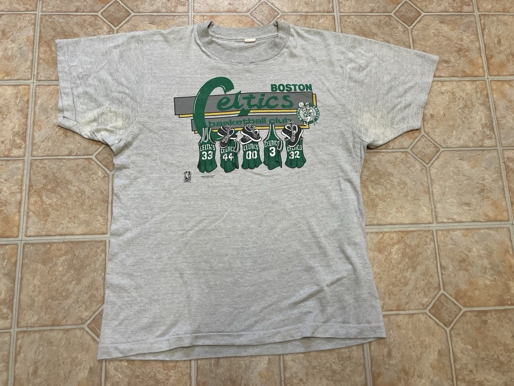 Vintage 1986 Boston Celtics Basketball Club Larry Bird Single Stitch Tshirt S