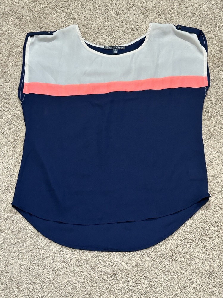 Sweet Rain Womens Shirt Size Small Multicolor Striped Lightweight Flowy Dressy