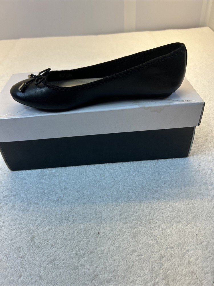 Alfani Aleaa Black Synthetic Leather Ballet Flats Women Size 5.5 M New in Box