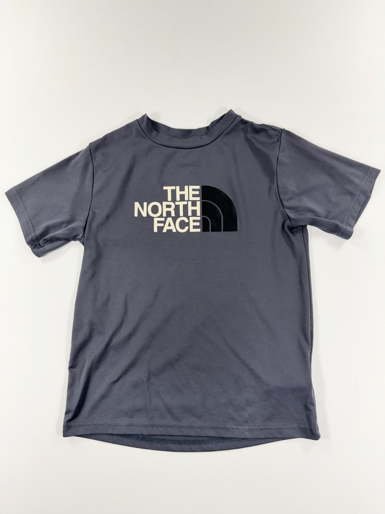 The North Face Boys T-Shirt Size S 7-8 Gray Logo Graphic Short Sleeve