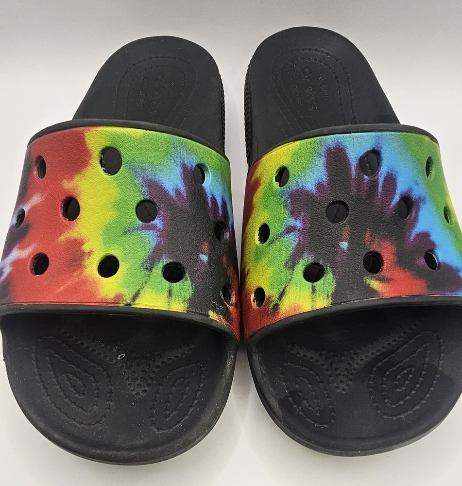 Crocs Tye Dye Unisex Slip On Slides Sz 10 Women And Size 8 Men