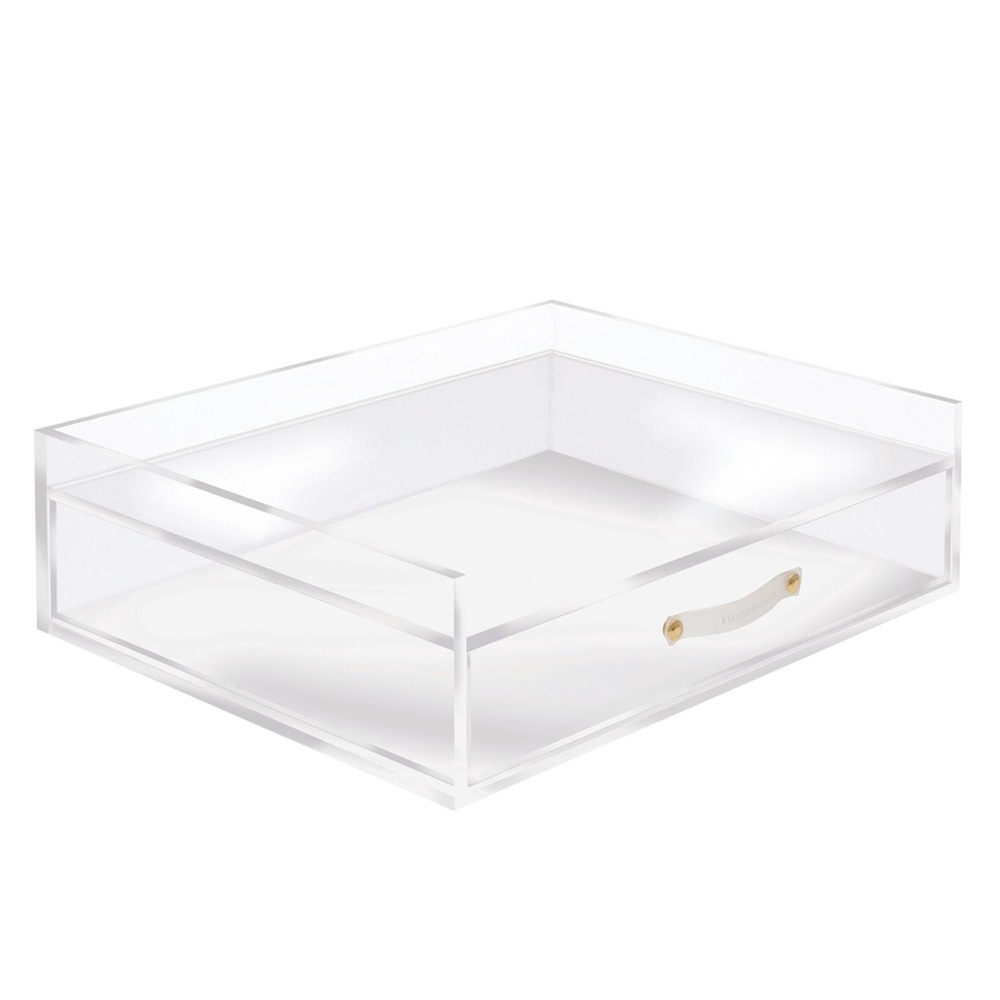Clear Acrylic Inbox and Drawer Organizer, 12.5 x 10.5 x 3.75 Inches for Efficient Desk Storage and Paper Management