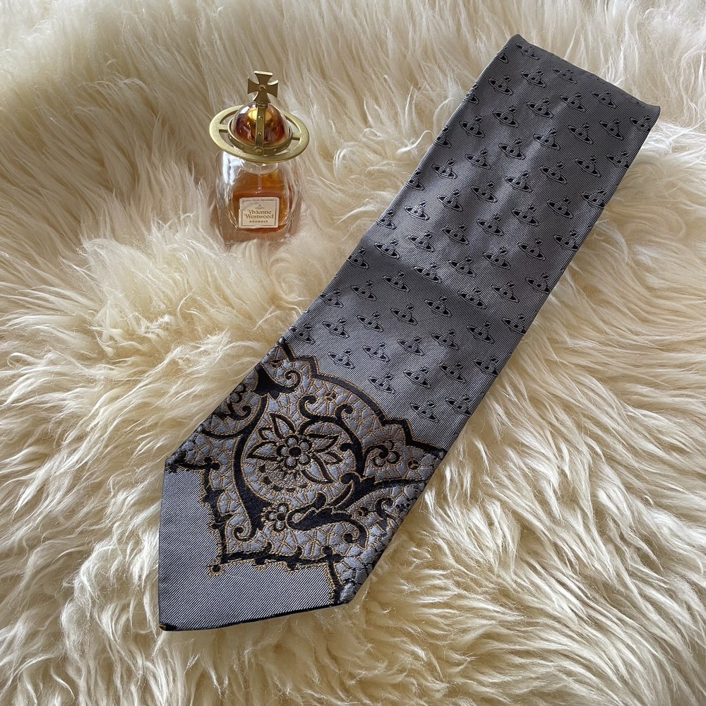 Vivienne Westwood Tie Orb Rare Design Designer Necktie 100% silk made in Italy
