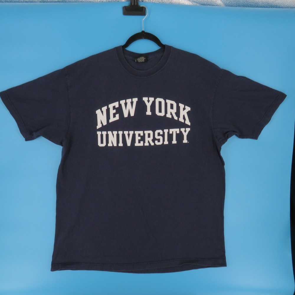 Vintage NYU New York University T-Shirt XL Navy Blue Big Cotton