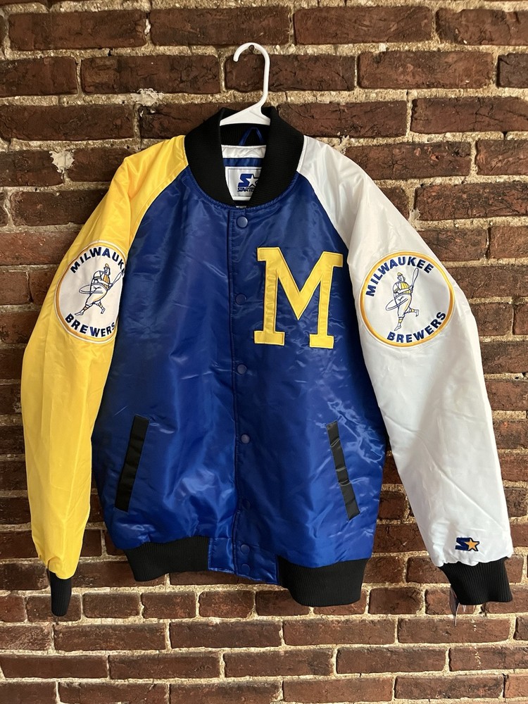 New Men’s Large Vintage MLB Starter Milwaukee Brewers Jacket - Retro - MSRP $150