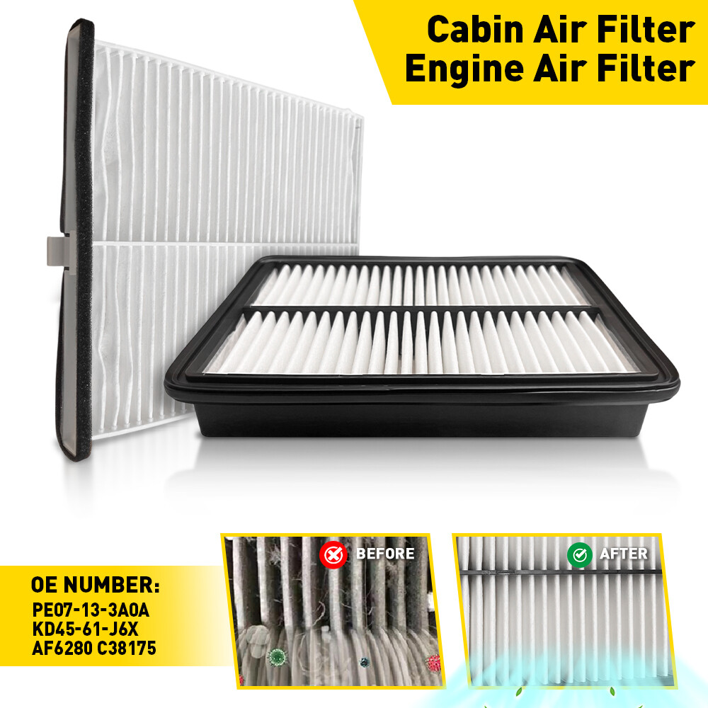 New Engine & Carbon Cabin Air Filter Combo Set for 2014-23 Mazda 3 6 CX-5