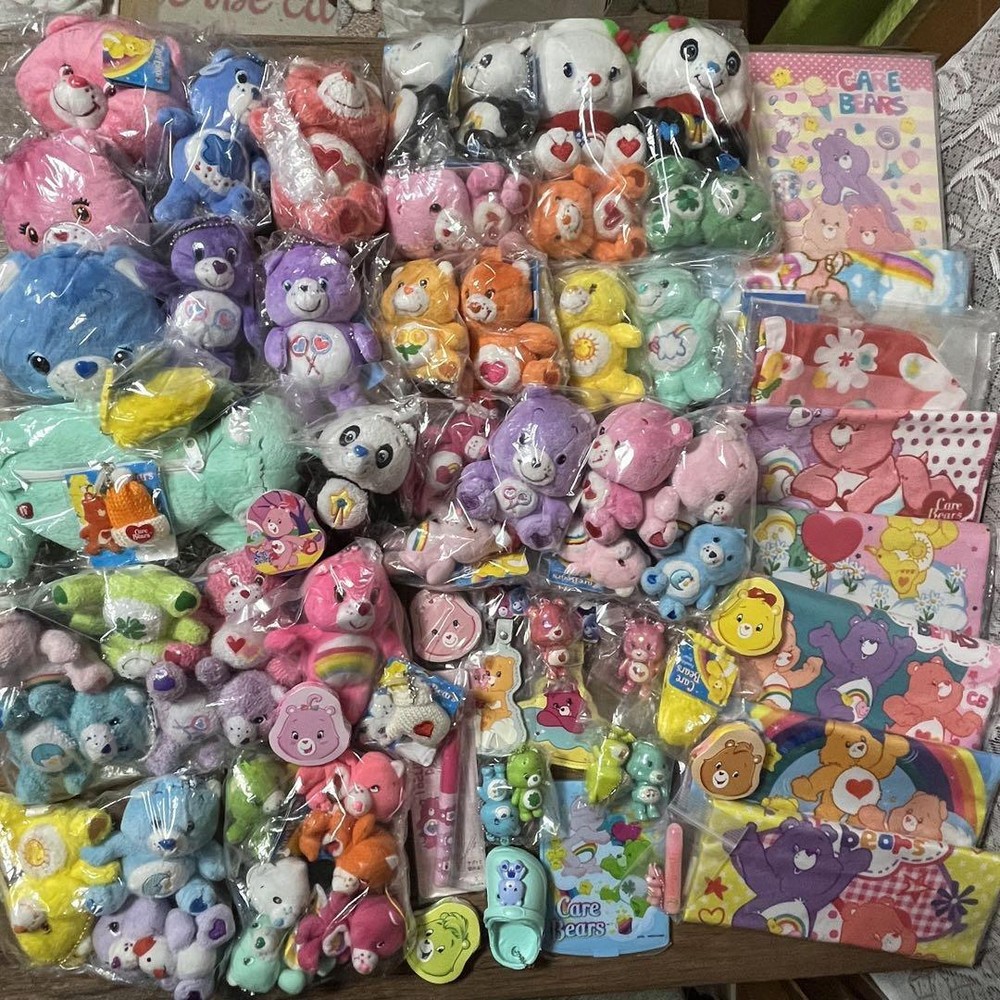 Care Bears Goods Lot of set Plush Toy Key chain Towel Finger Puppet Mirror