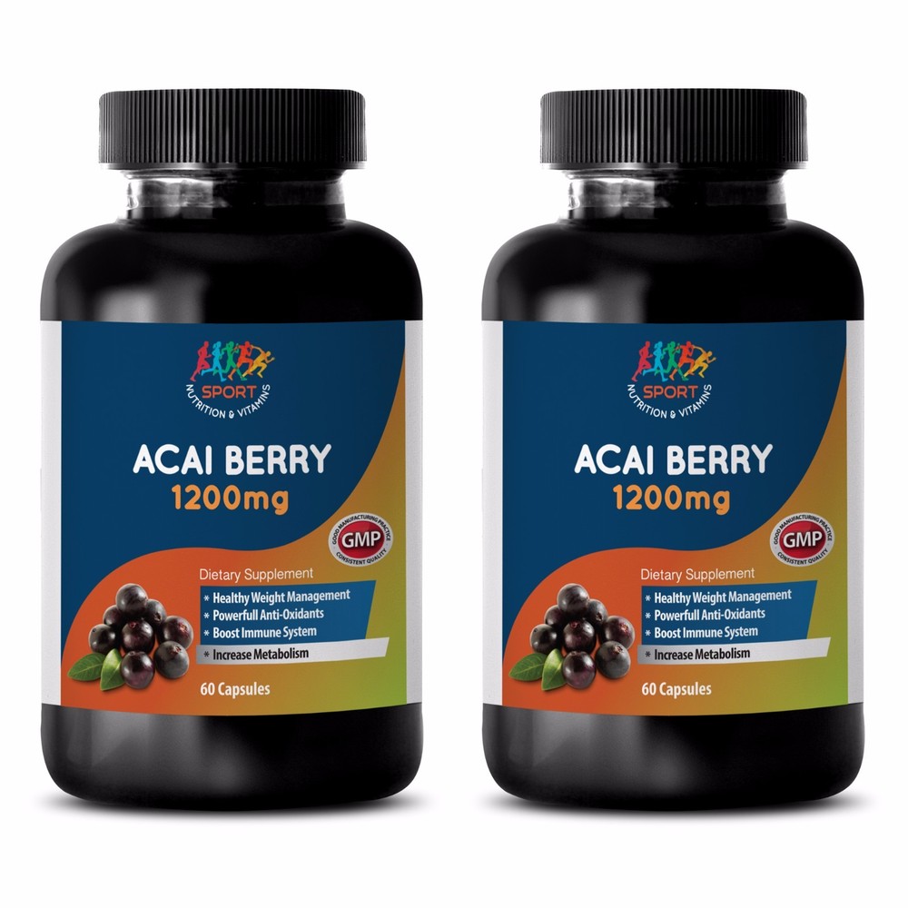 Acai Pills - ACAI BERRY 1200MG - Helps Body Promote Healthy Immune System - 2Bot-image