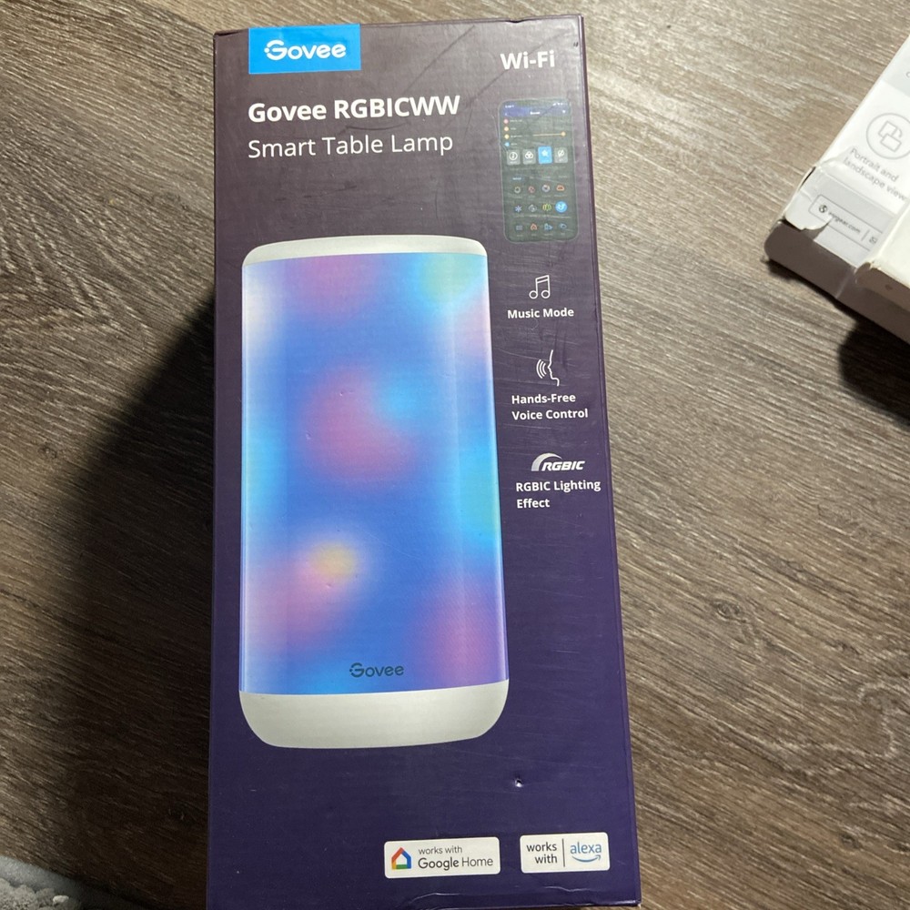 Govee RGBICWW Smart Table Lamp Voice Control  Alexa Wi-Fi Hands Free H6052 NEW