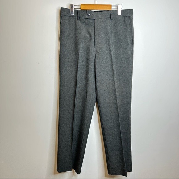 George Grey Flat Front Dress Pants for Men 34x29