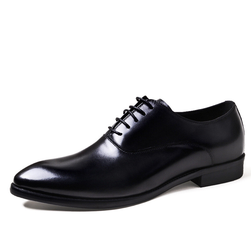 Men Dress Formal Shoes Leather Lace Up Business Pointy Toe Oxfords Shoes Wedding