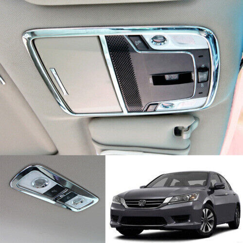For Honda Accord 2013-2017 Chrome Front Rear Reading Light Lamp Frame Trim 2Pcs