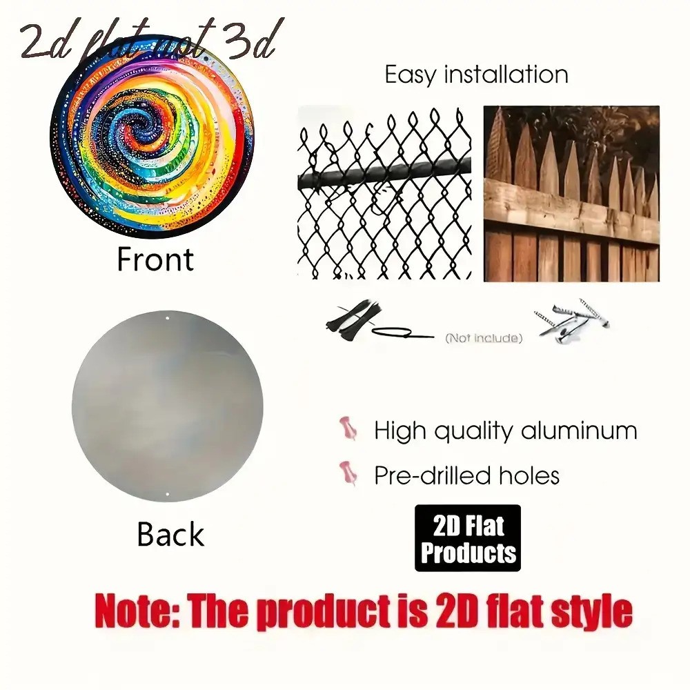 Bright Round Abstract Swirls Aluminum Wall Art