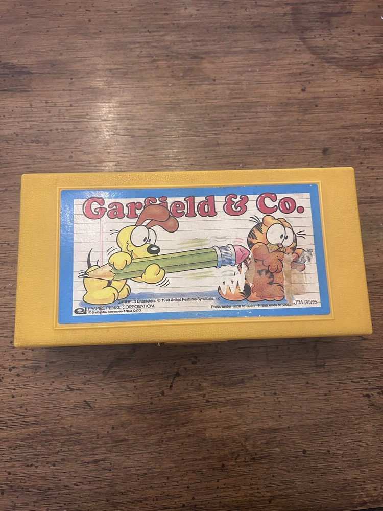 Vintage Garfield & Co. Odie Orange Empire Pencil Corporation Pencil Box 1978