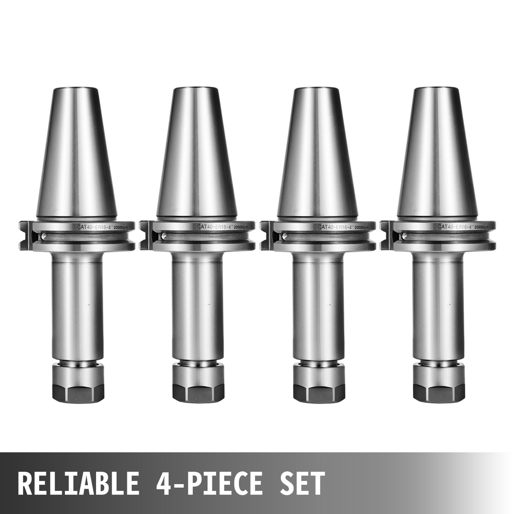 4Pcs CAT40 Tool Holder ER16 Collet Chuck Set length 100mm Chuck Tool Holder Set